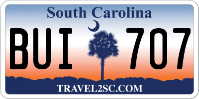 SC license plate BUI707