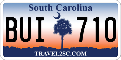 SC license plate BUI710