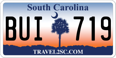SC license plate BUI719