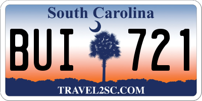 SC license plate BUI721