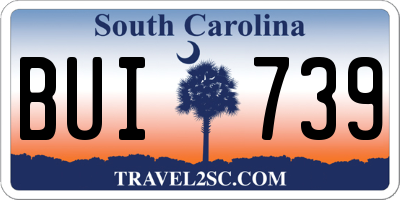 SC license plate BUI739