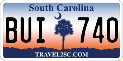 SC license plate BUI740
