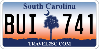 SC license plate BUI741