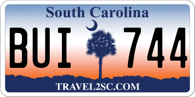 SC license plate BUI744