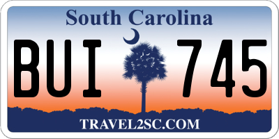 SC license plate BUI745
