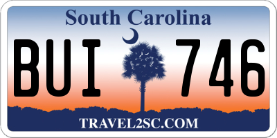 SC license plate BUI746