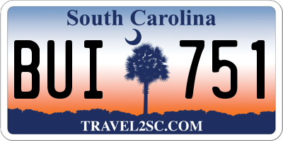 SC license plate BUI751