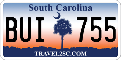 SC license plate BUI755