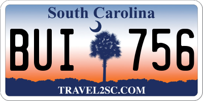 SC license plate BUI756