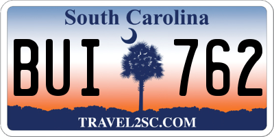 SC license plate BUI762