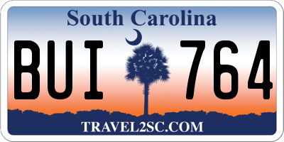 SC license plate BUI764