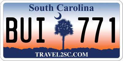 SC license plate BUI771