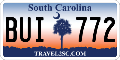SC license plate BUI772