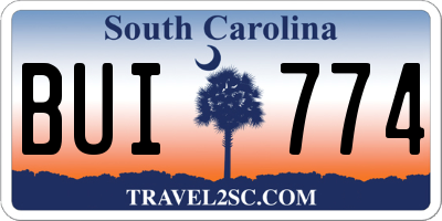 SC license plate BUI774
