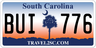 SC license plate BUI776