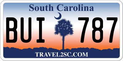 SC license plate BUI787