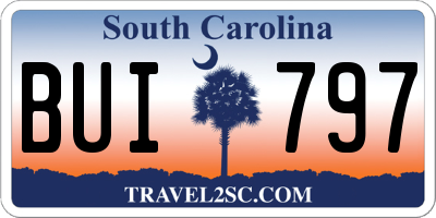SC license plate BUI797