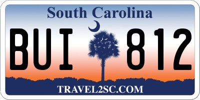 SC license plate BUI812