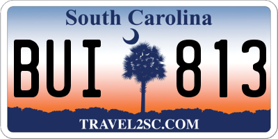 SC license plate BUI813