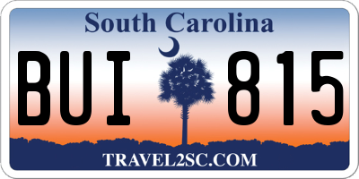 SC license plate BUI815