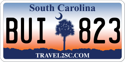 SC license plate BUI823