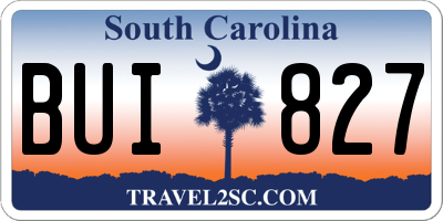 SC license plate BUI827