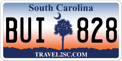 SC license plate BUI828