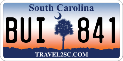 SC license plate BUI841