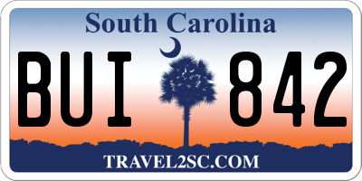 SC license plate BUI842