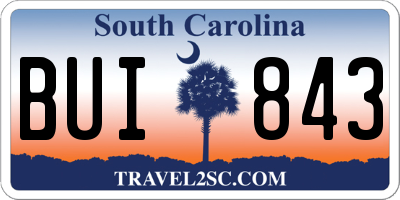 SC license plate BUI843