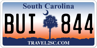 SC license plate BUI844