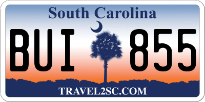 SC license plate BUI855