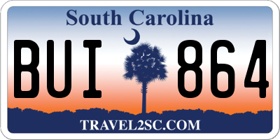 SC license plate BUI864