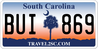 SC license plate BUI869