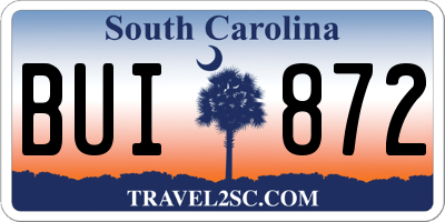 SC license plate BUI872