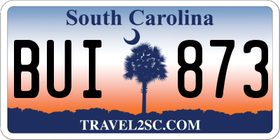 SC license plate BUI873