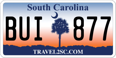 SC license plate BUI877