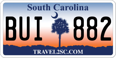 SC license plate BUI882