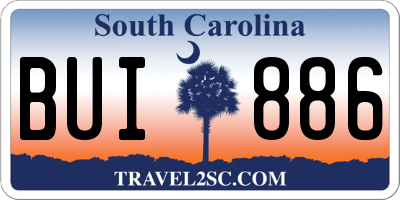 SC license plate BUI886