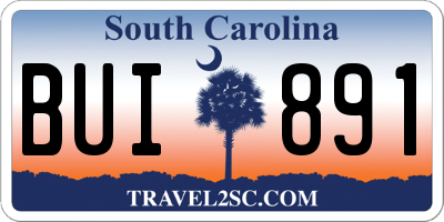SC license plate BUI891