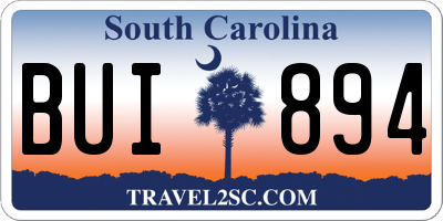 SC license plate BUI894