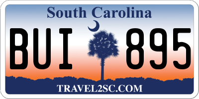 SC license plate BUI895