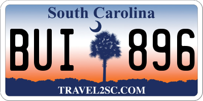 SC license plate BUI896