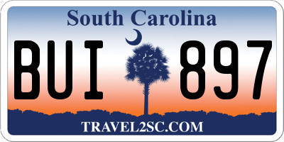 SC license plate BUI897