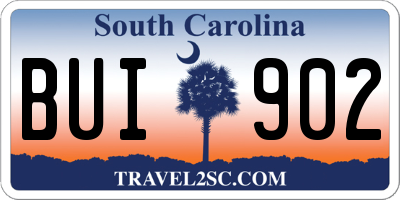 SC license plate BUI902
