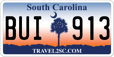 SC license plate BUI913