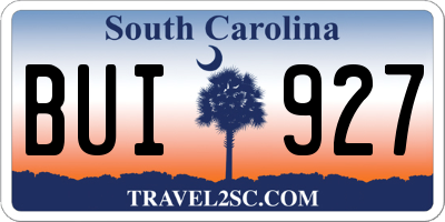 SC license plate BUI927