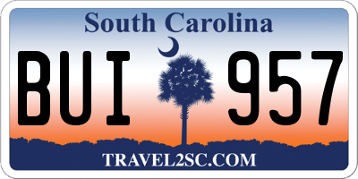 SC license plate BUI957