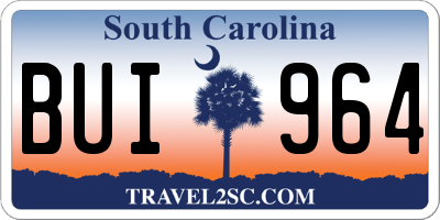 SC license plate BUI964