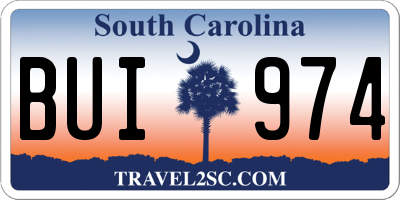 SC license plate BUI974